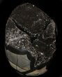 Polished Septarian Geode Sculpture - Black Crystals #37129-2